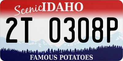 ID license plate 2T0308P