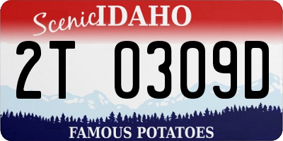 ID license plate 2T0309D