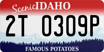 ID license plate 2T0309P
