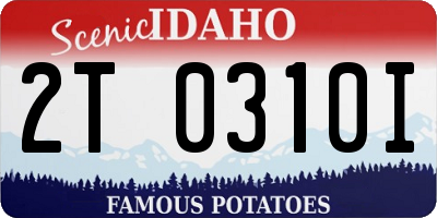 ID license plate 2T0310I