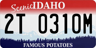 ID license plate 2T0310M