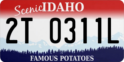 ID license plate 2T0311L
