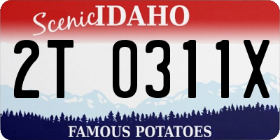 ID license plate 2T0311X