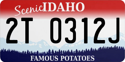 ID license plate 2T0312J