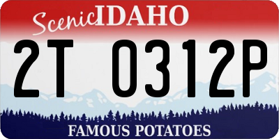 ID license plate 2T0312P