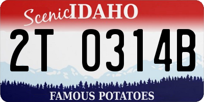 ID license plate 2T0314B