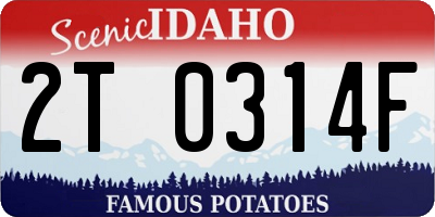 ID license plate 2T0314F