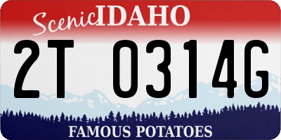 ID license plate 2T0314G