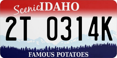 ID license plate 2T0314K