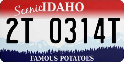 ID license plate 2T0314T