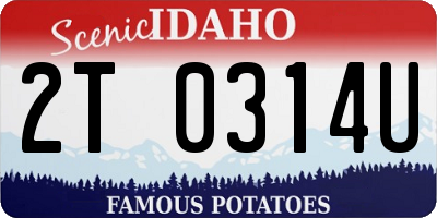 ID license plate 2T0314U