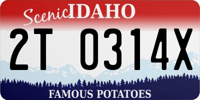 ID license plate 2T0314X