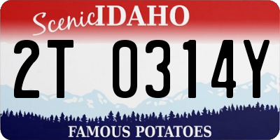 ID license plate 2T0314Y