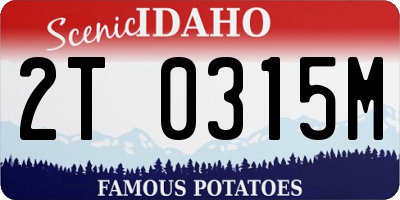 ID license plate 2T0315M