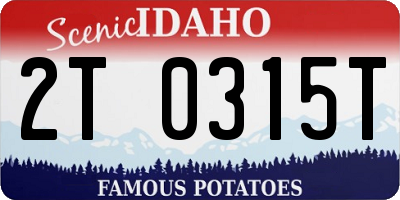 ID license plate 2T0315T