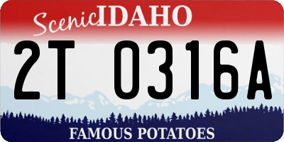 ID license plate 2T0316A