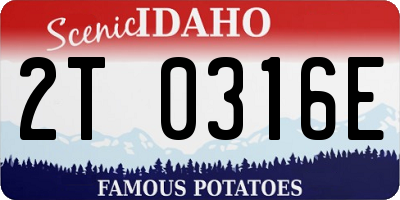 ID license plate 2T0316E