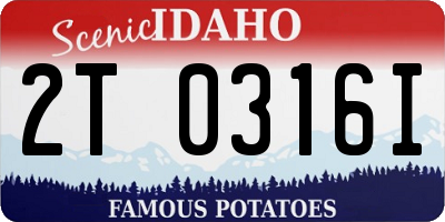 ID license plate 2T0316I