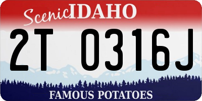 ID license plate 2T0316J