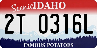 ID license plate 2T0316L