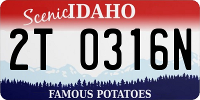 ID license plate 2T0316N
