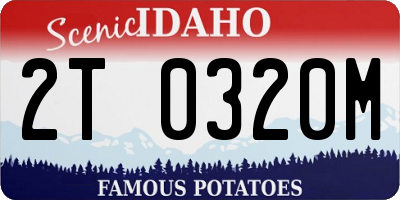 ID license plate 2T0320M