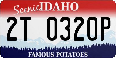 ID license plate 2T0320P
