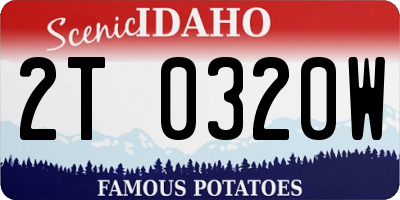 ID license plate 2T0320W