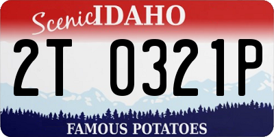 ID license plate 2T0321P