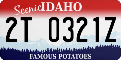 ID license plate 2T0321Z