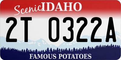 ID license plate 2T0322A