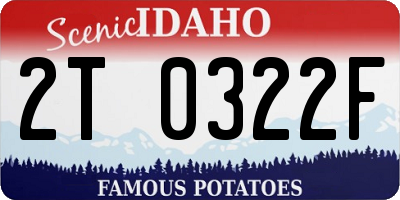 ID license plate 2T0322F