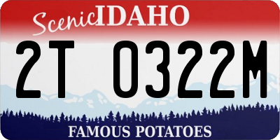 ID license plate 2T0322M