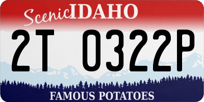 ID license plate 2T0322P