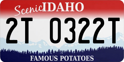 ID license plate 2T0322T