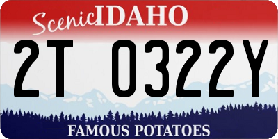 ID license plate 2T0322Y