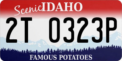 ID license plate 2T0323P