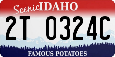 ID license plate 2T0324C