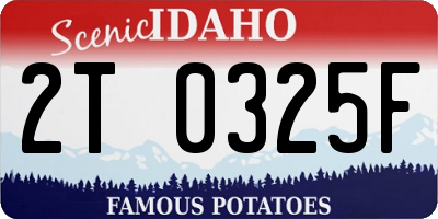 ID license plate 2T0325F