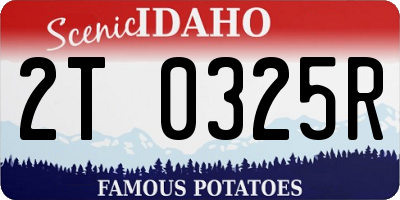 ID license plate 2T0325R