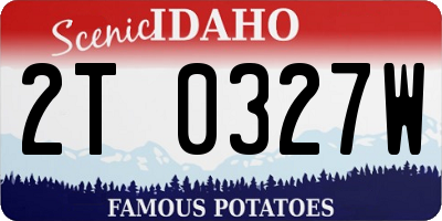 ID license plate 2T0327W