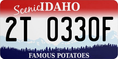 ID license plate 2T0330F