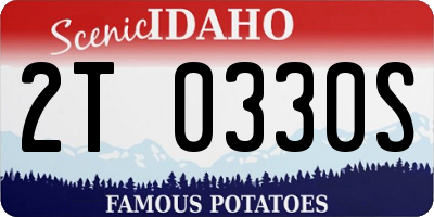ID license plate 2T0330S
