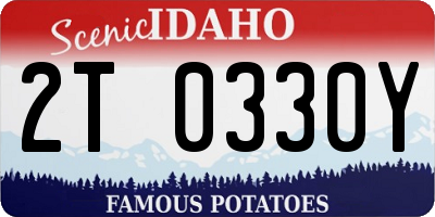 ID license plate 2T0330Y