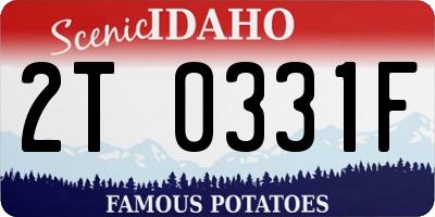 ID license plate 2T0331F