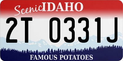 ID license plate 2T0331J