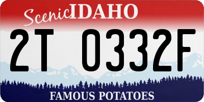 ID license plate 2T0332F