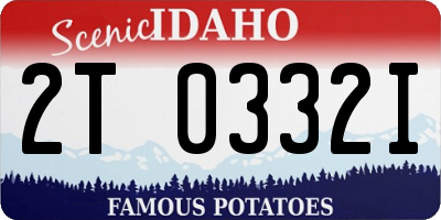 ID license plate 2T0332I