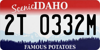 ID license plate 2T0332M