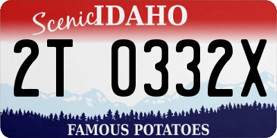 ID license plate 2T0332X